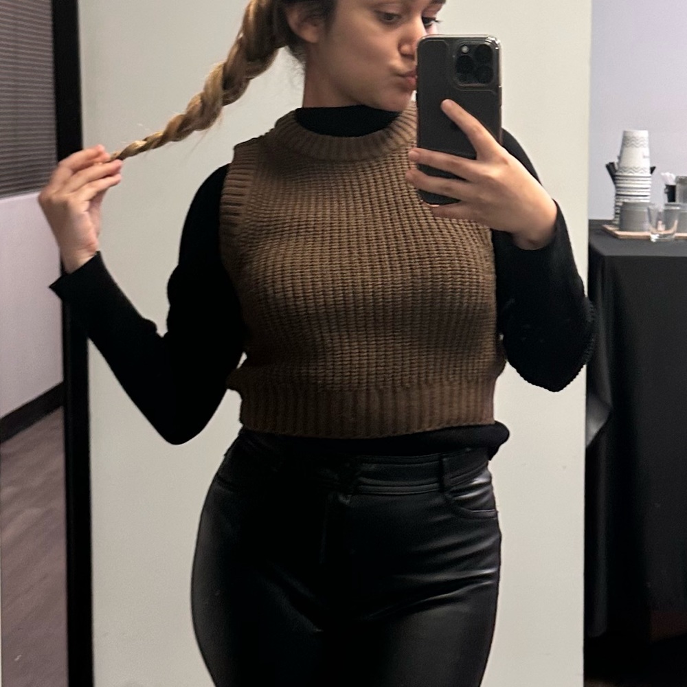 Brown Knitted Vest